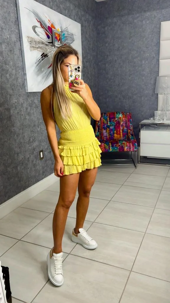 614R Halter neck lovely ruffled romper