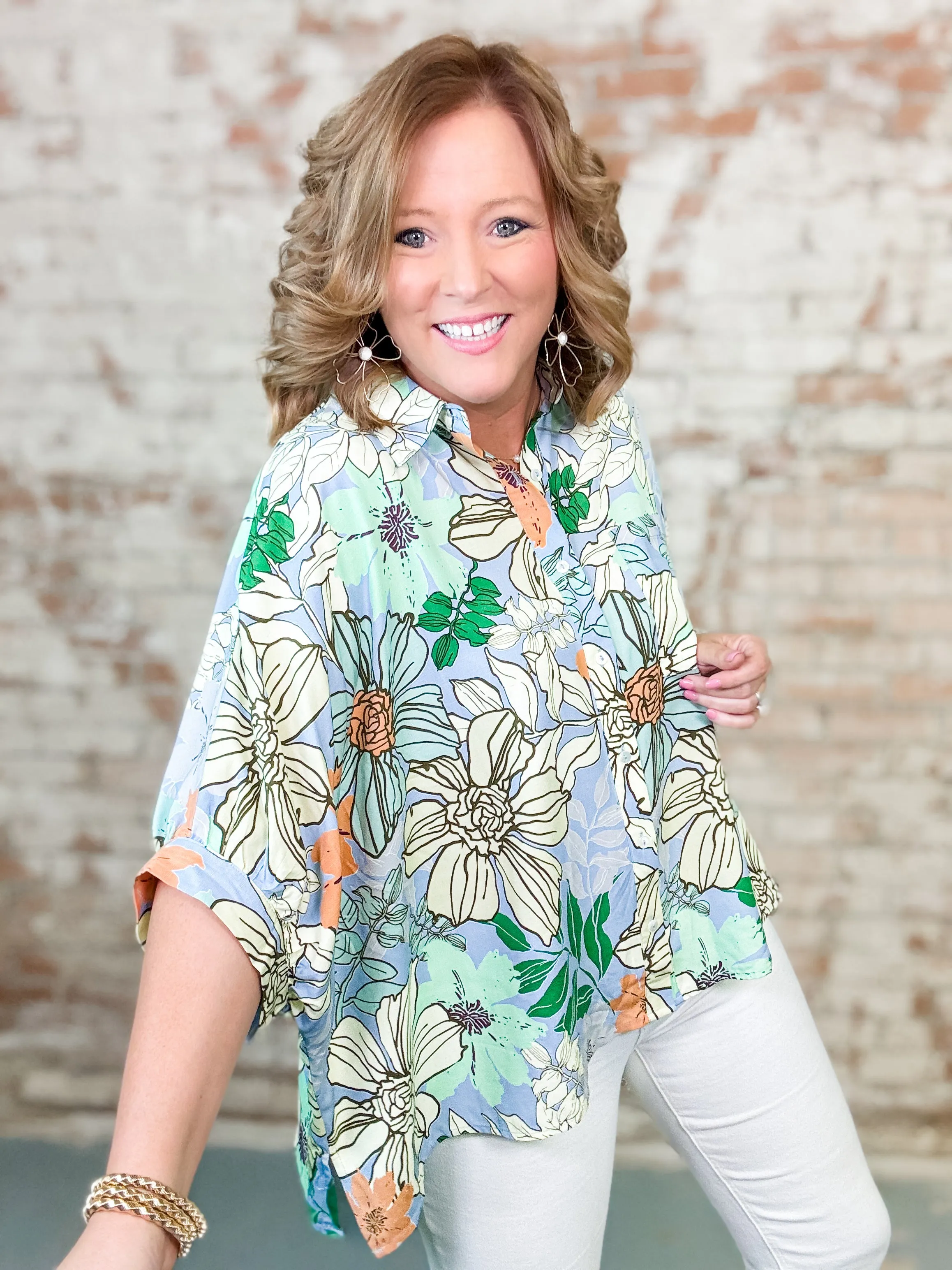 Ainsley Tropical Print Top