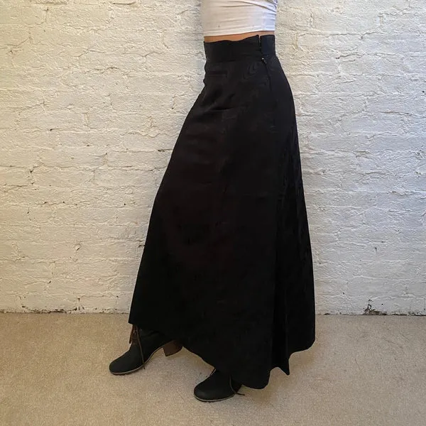 Anna Santini Maxi Skirt - 29W UK 10 Black Polyester Blend