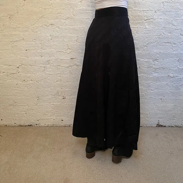 Anna Santini Maxi Skirt - 29W UK 10 Black Polyester Blend