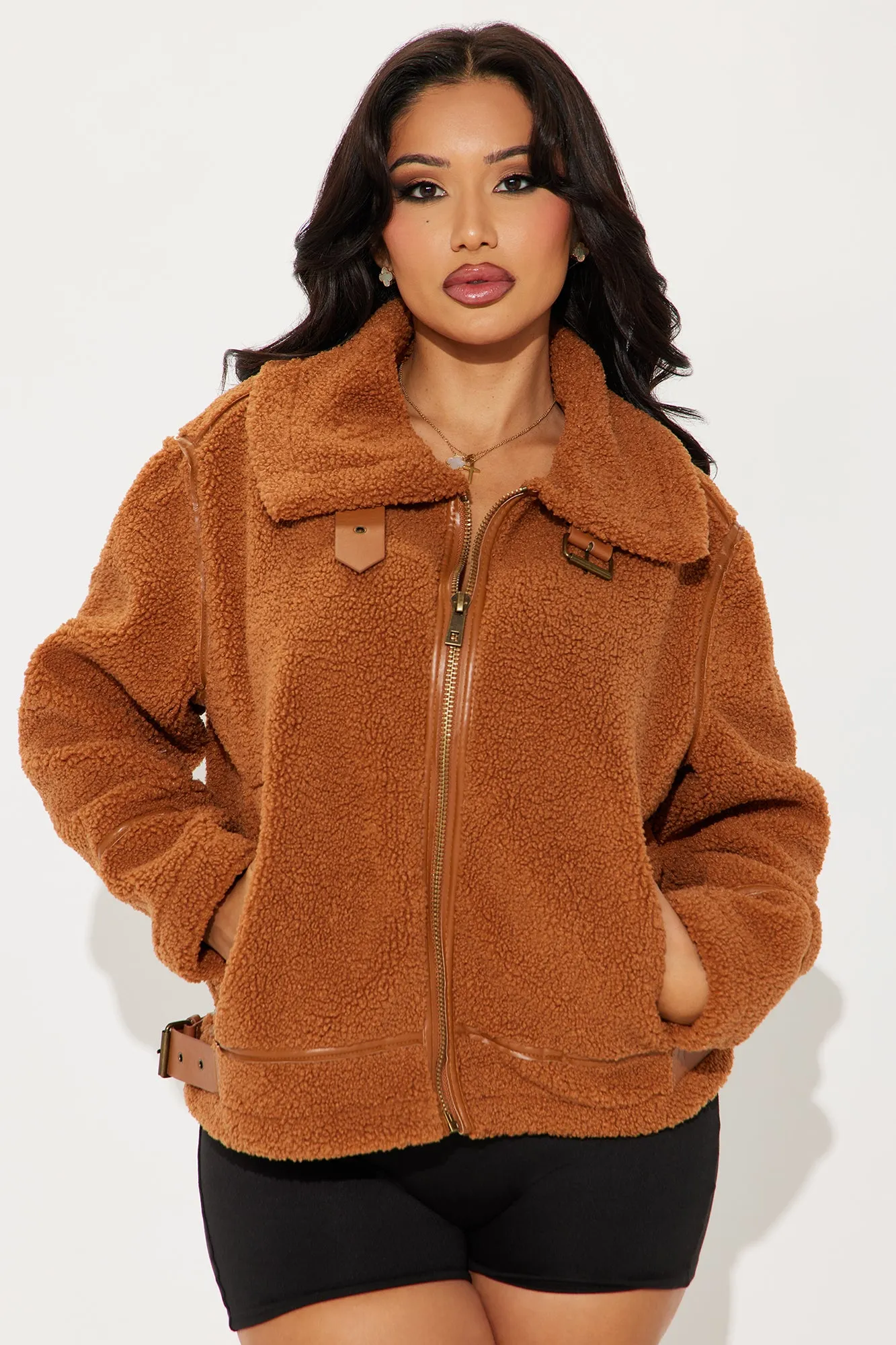Arin Sherpa Moto Jacket - Camel