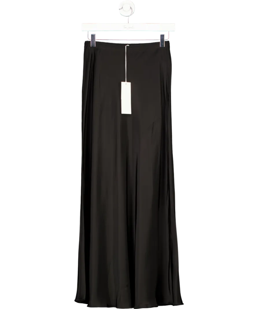 Arket Black Satin Maxi Skirt UK 6