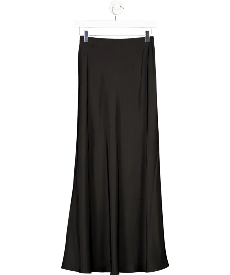 Arket Black Satin Maxi Skirt UK 6