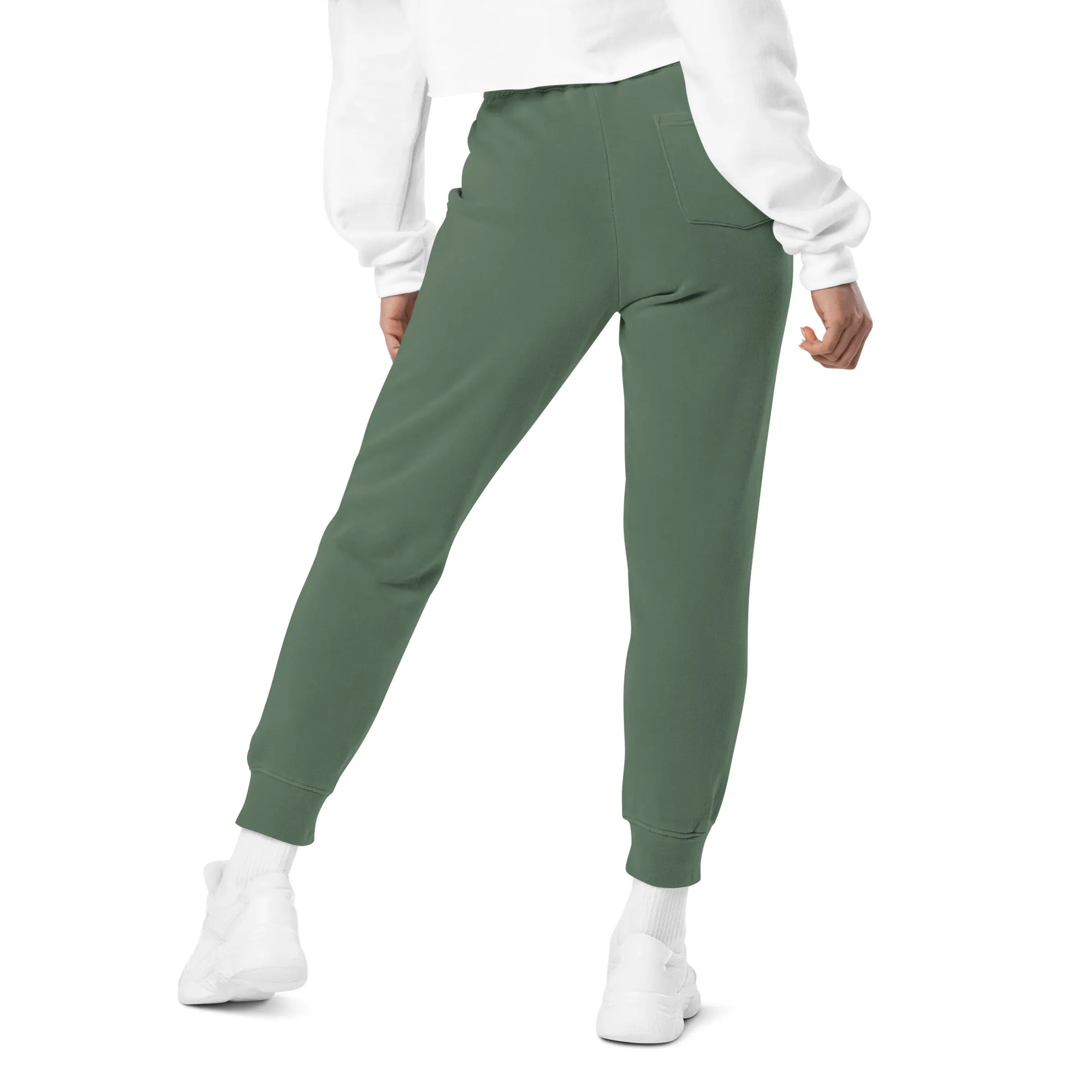 BC Green Embroidered Unisex Pigment-dyed Joggers