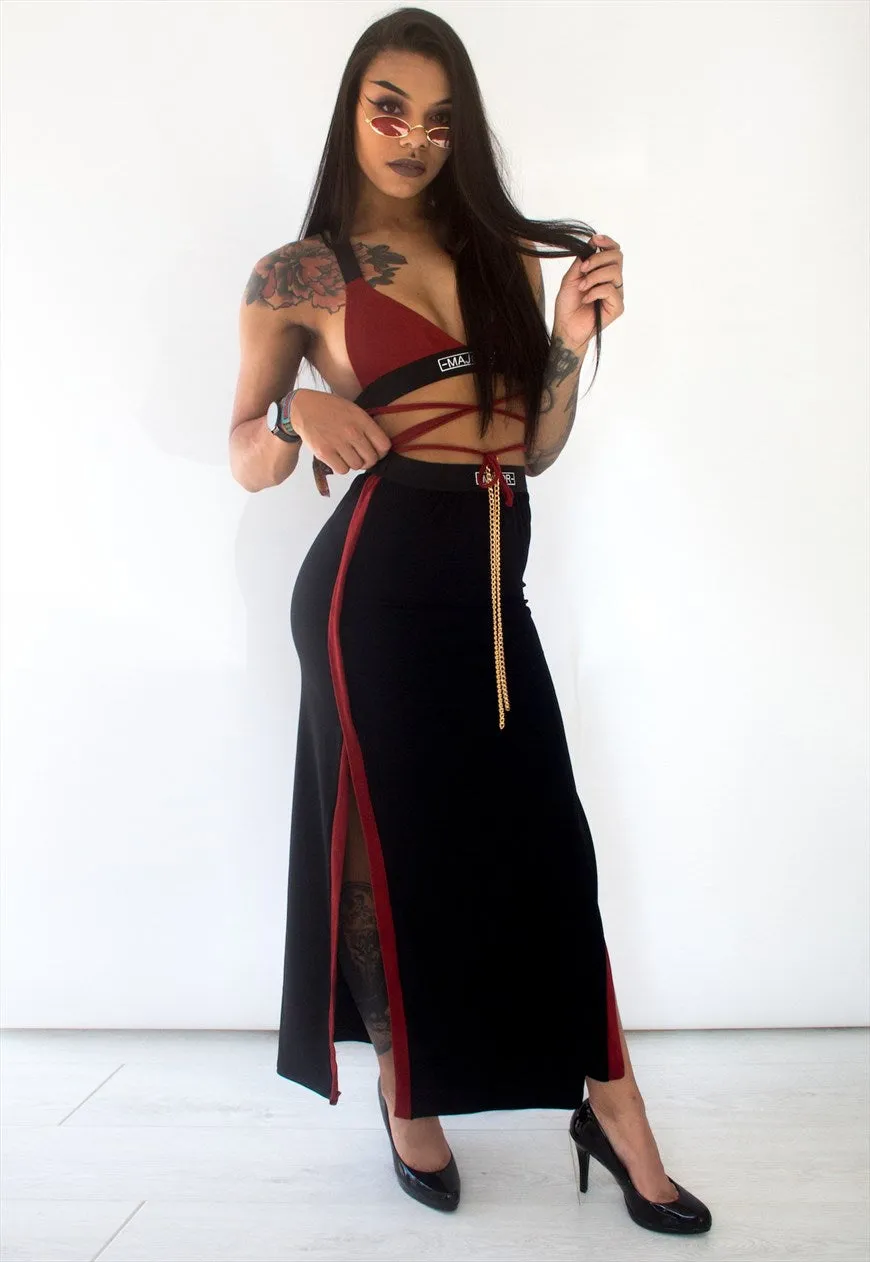 Black Maxi Skirt with Split