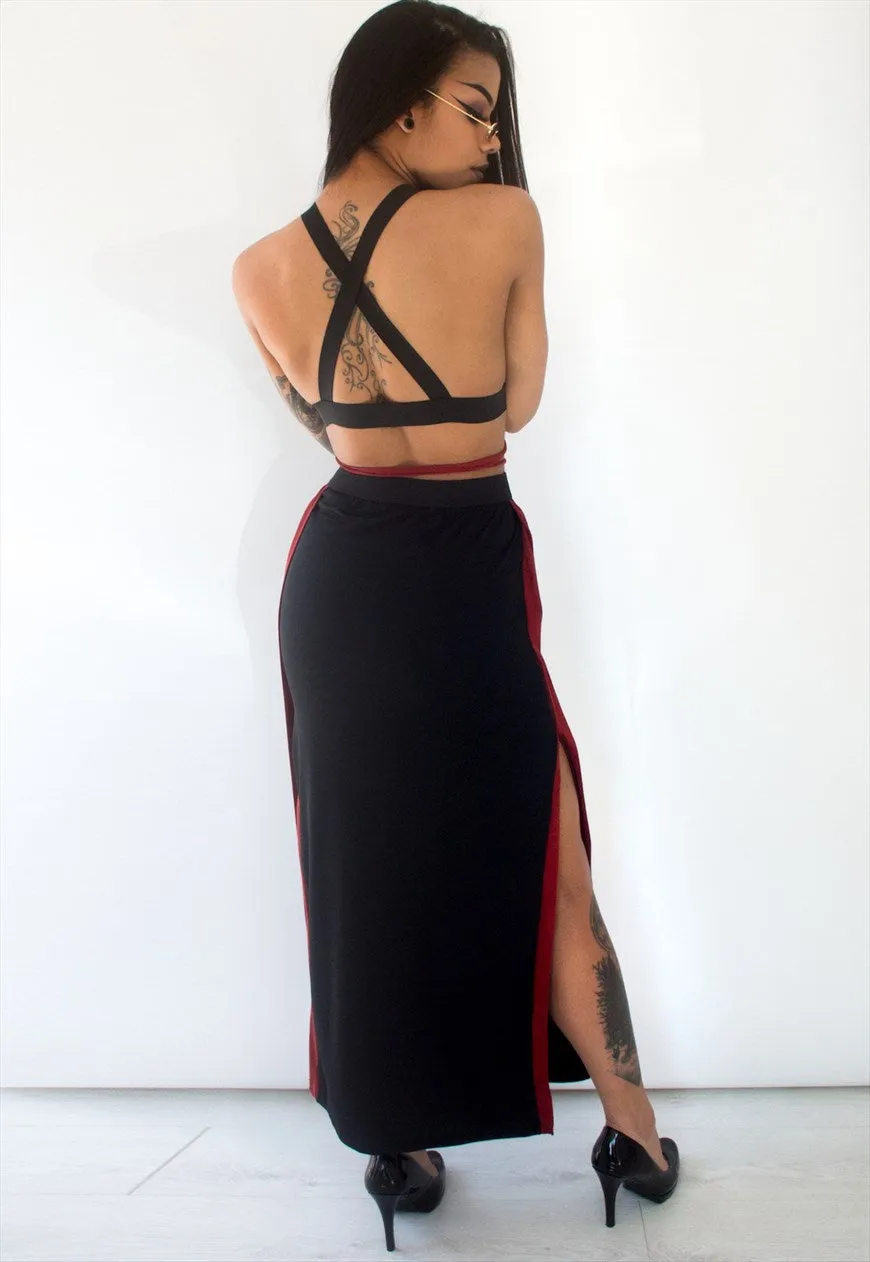 Black Maxi Skirt with Split