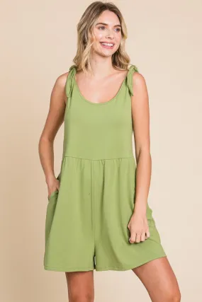 Blue Zone Planet |  Culture Code Full Size Shoulder Knot Baggy Romper
