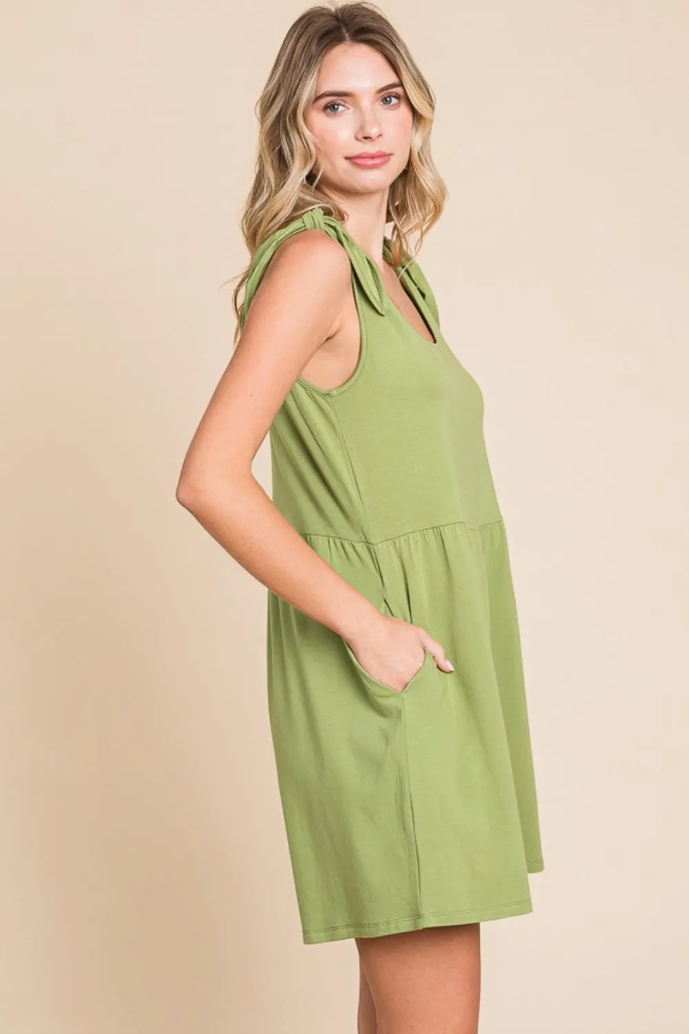 Blue Zone Planet |  Culture Code Full Size Shoulder Knot Baggy Romper
