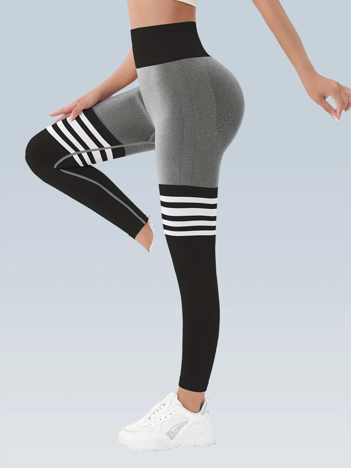 Booty Lifting Stripe Seamless Scrunch Legging