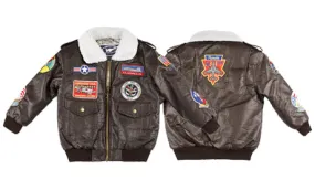 Boy's A-2 Bomber Jacket Brown