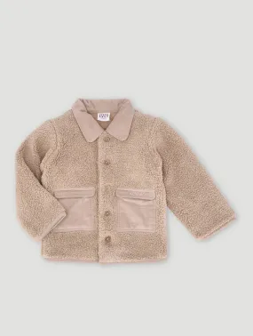 Boys Sherpa Jacket With Cord Contrast