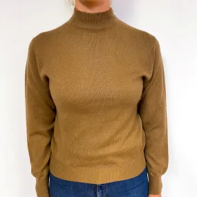 Butterscotch Brown Cashmere Turtle Neck Jumper Small