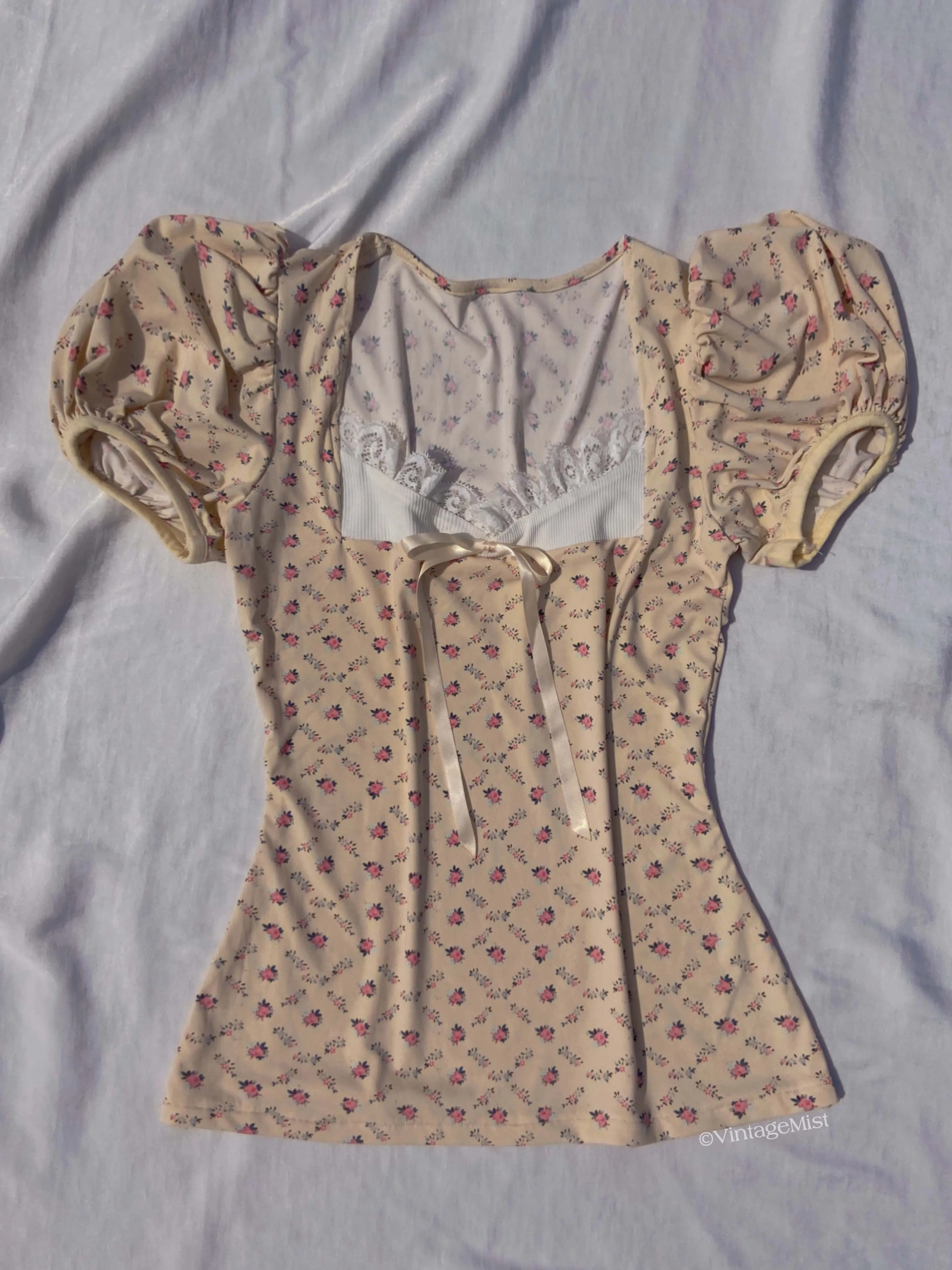 Coquette Bowknot Lace Floral Top