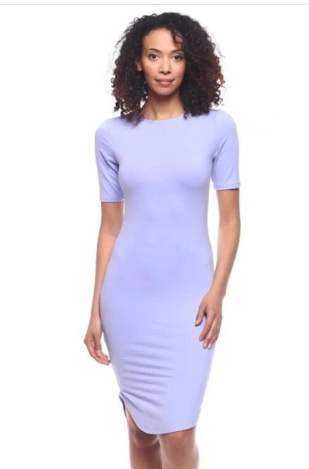 Curved Hem Bodycon Dress