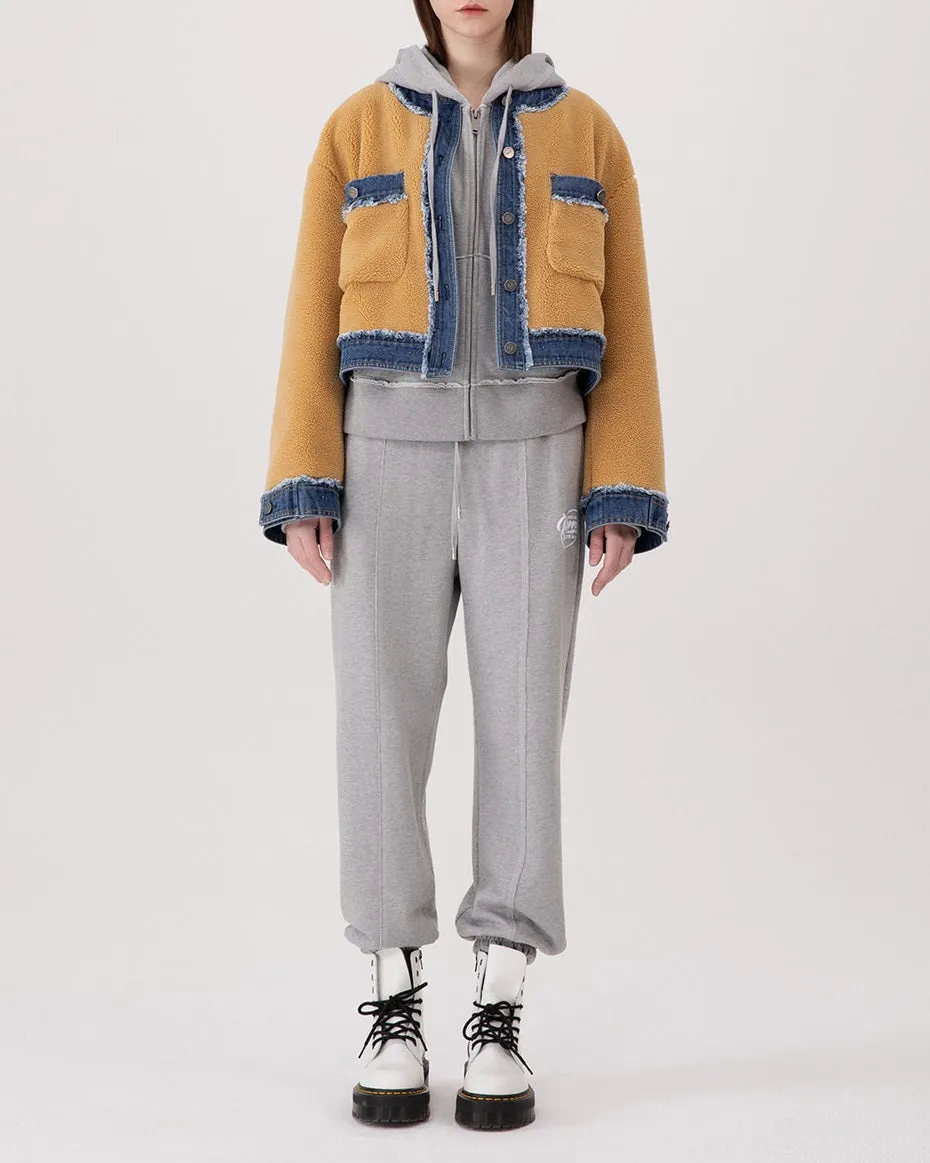 Denim Contrast Sherpa Jacket