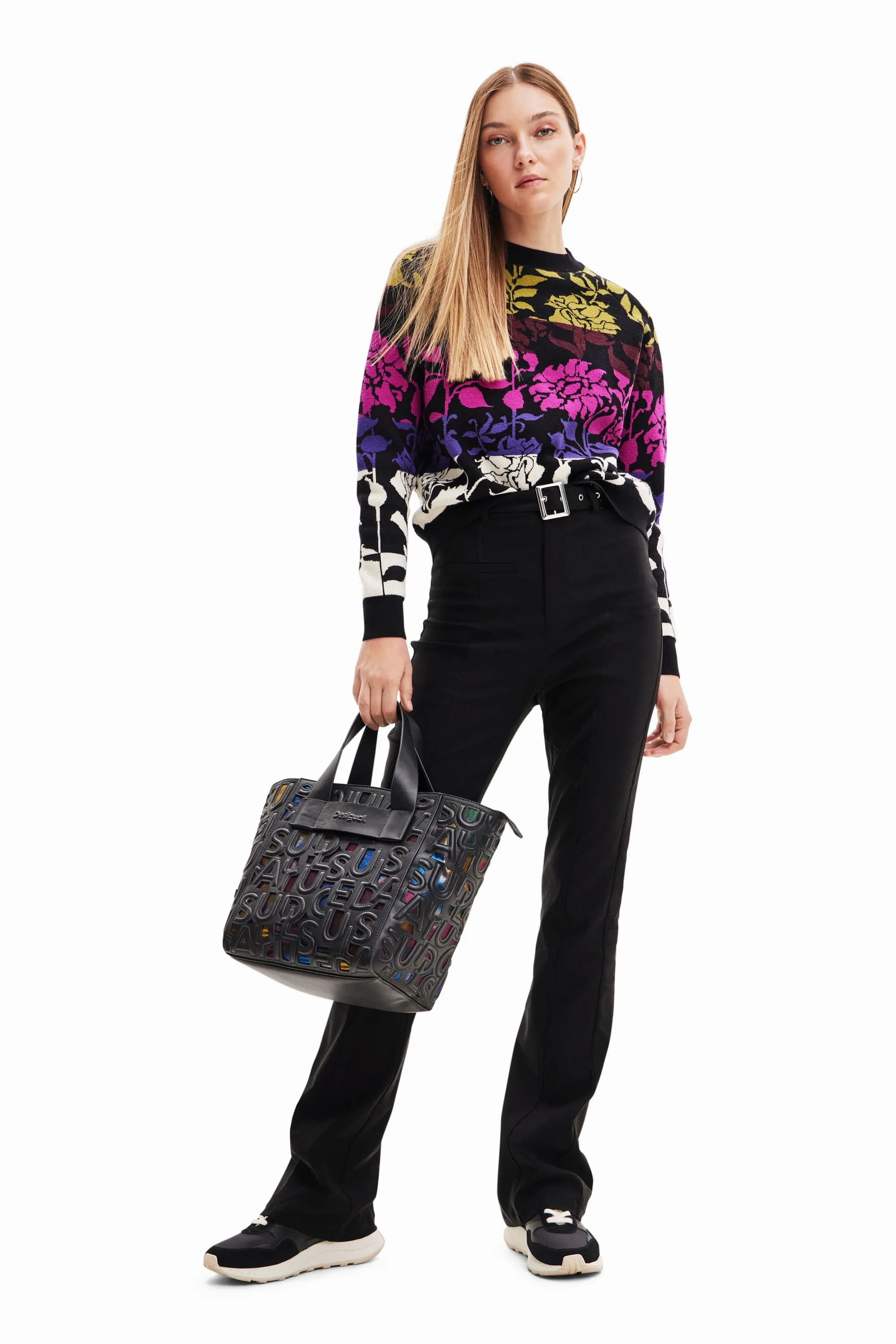 Desigual Tajo Tiered Multicoloured Floral Jumper 23WWJF05