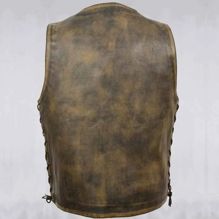 Distressed Brown 10-Pocket Vest
