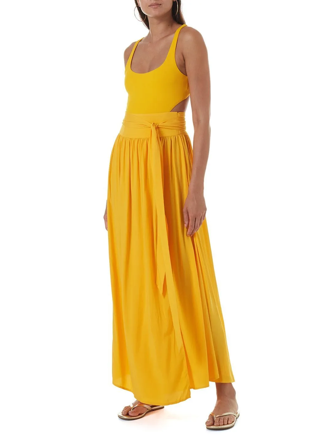 Elsa Apricot Maxi Skirt