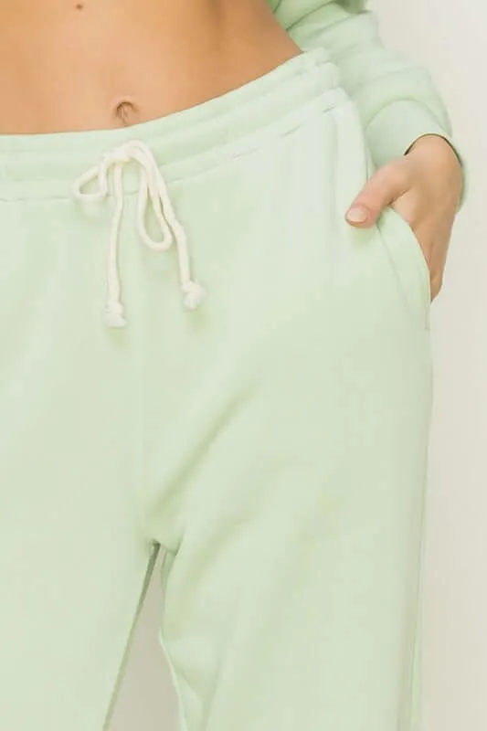 Feeling Homely Pastel Green Drawstring Lounge Joggers