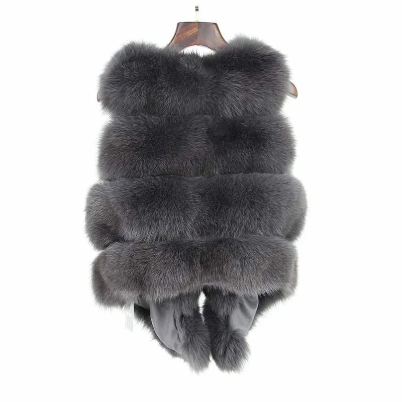 Fox Fur Vest in Gray