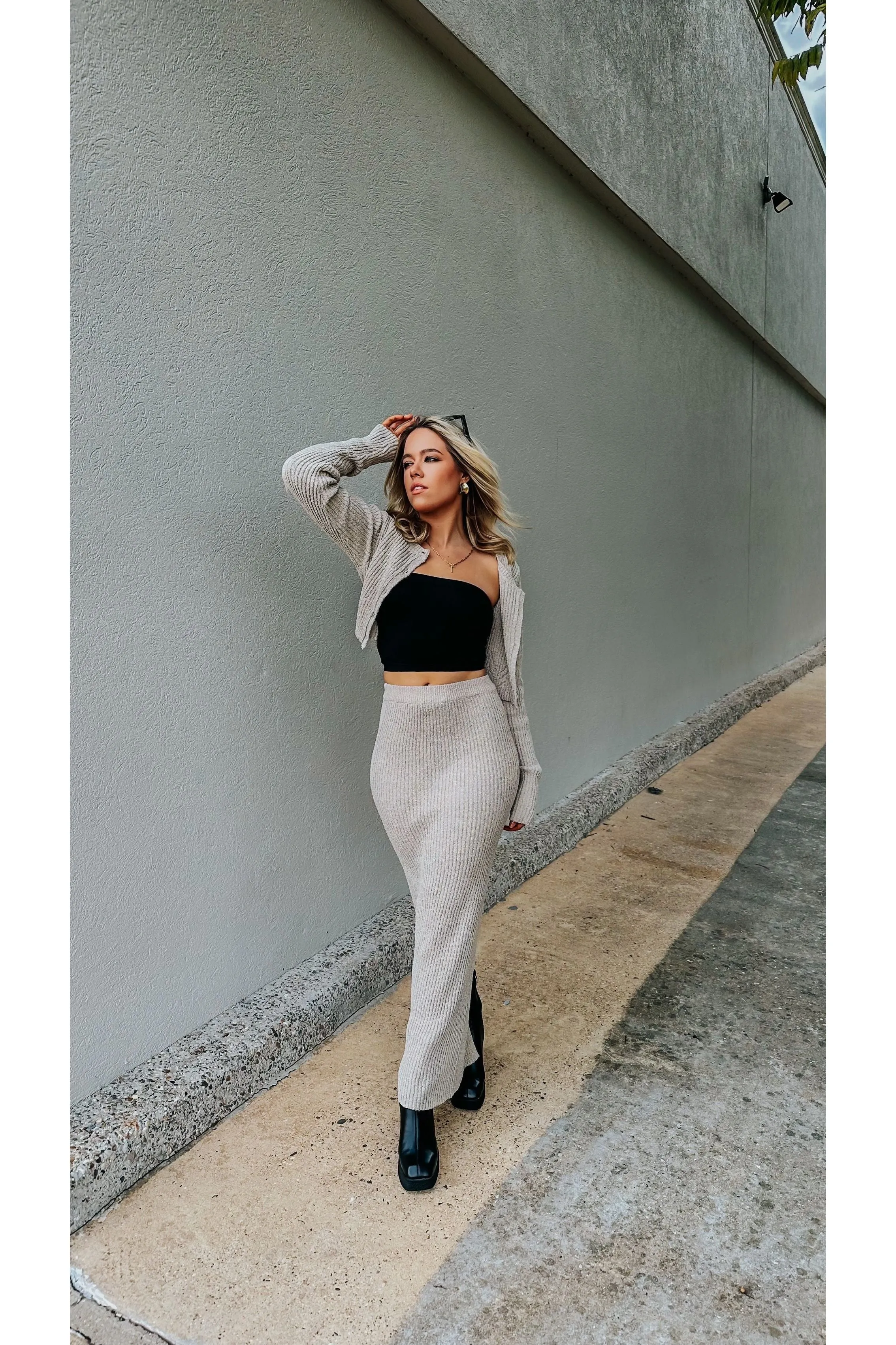 Gaia Knitted Tube Maxi Skirt