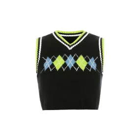 Gimme Sugar Argyle Vest