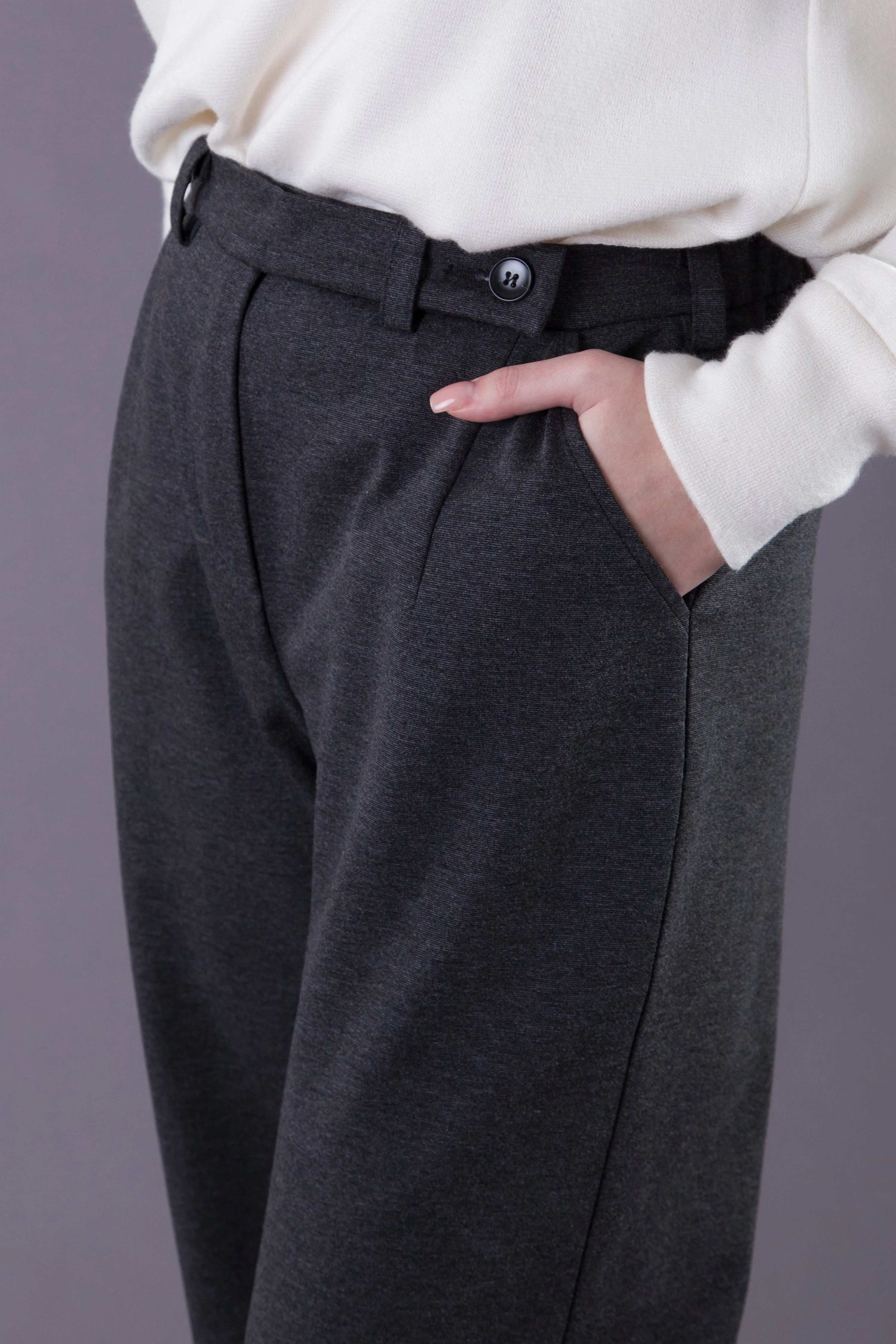 Gray Wide Leg Trousers
