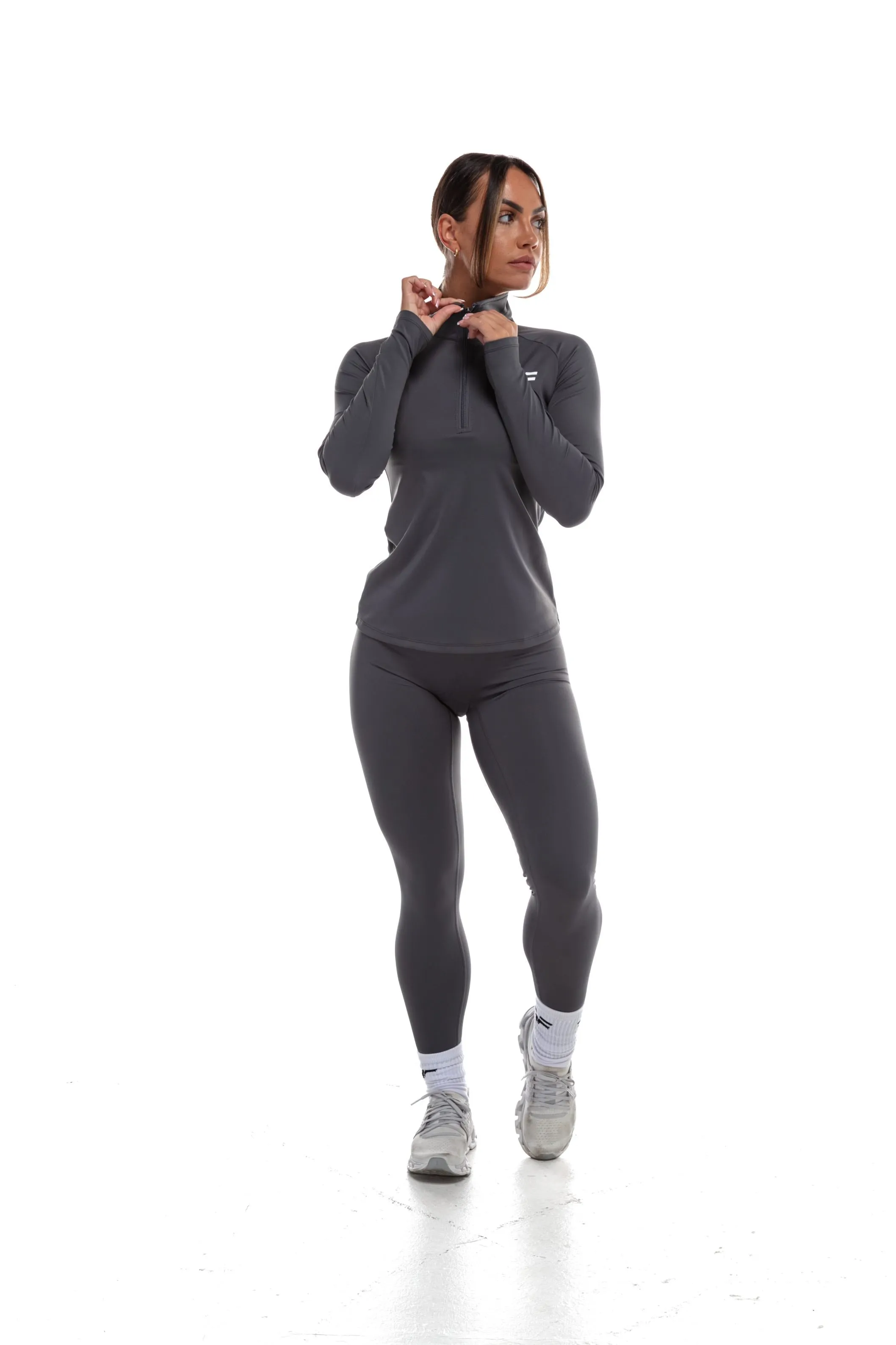 GymFreak Women's Vision 3/4 Zip Top - Grey