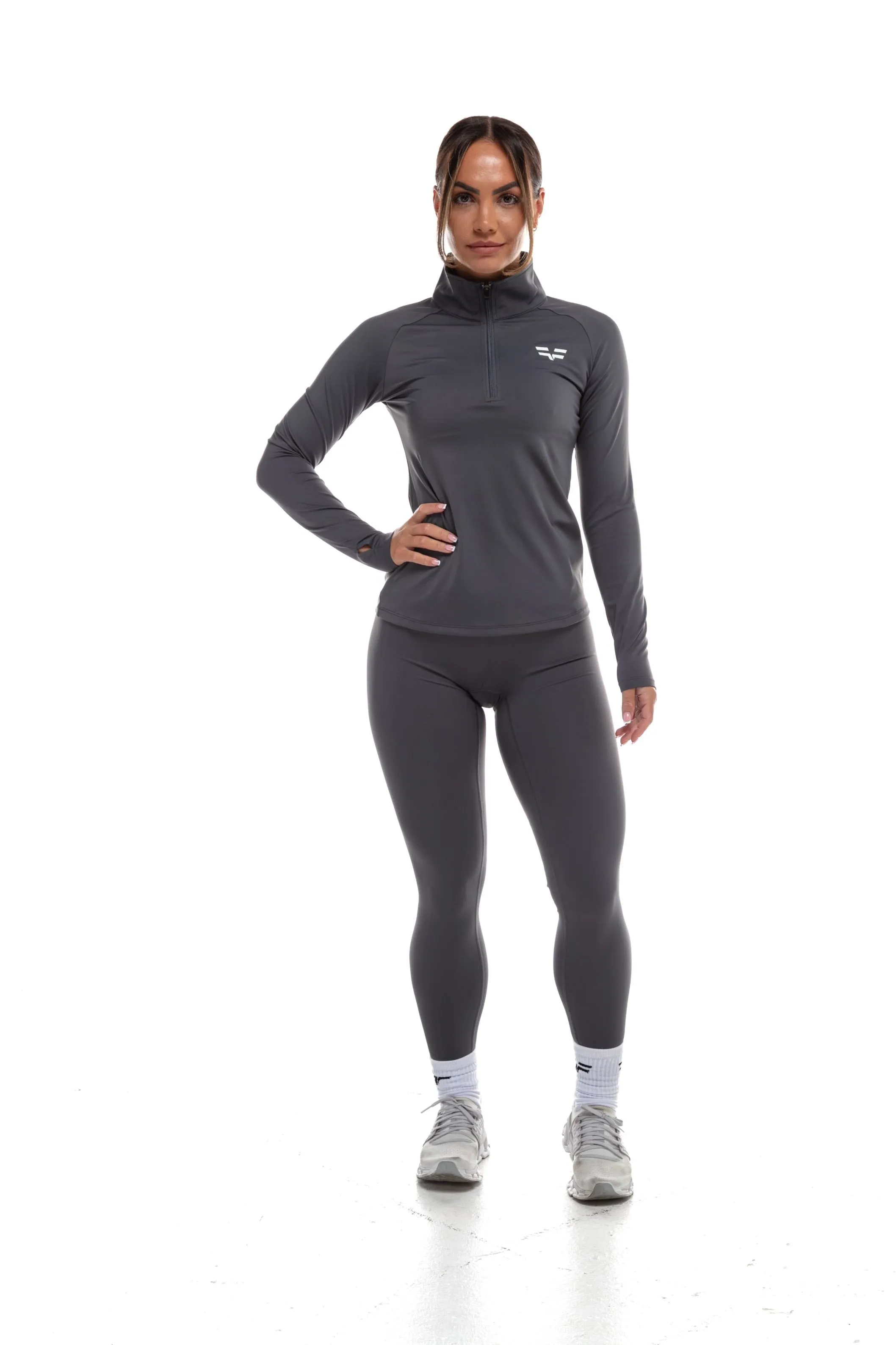 GymFreak Women's Vision 3/4 Zip Top - Grey