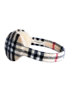Haymarket Check Cashmere Earmuffs