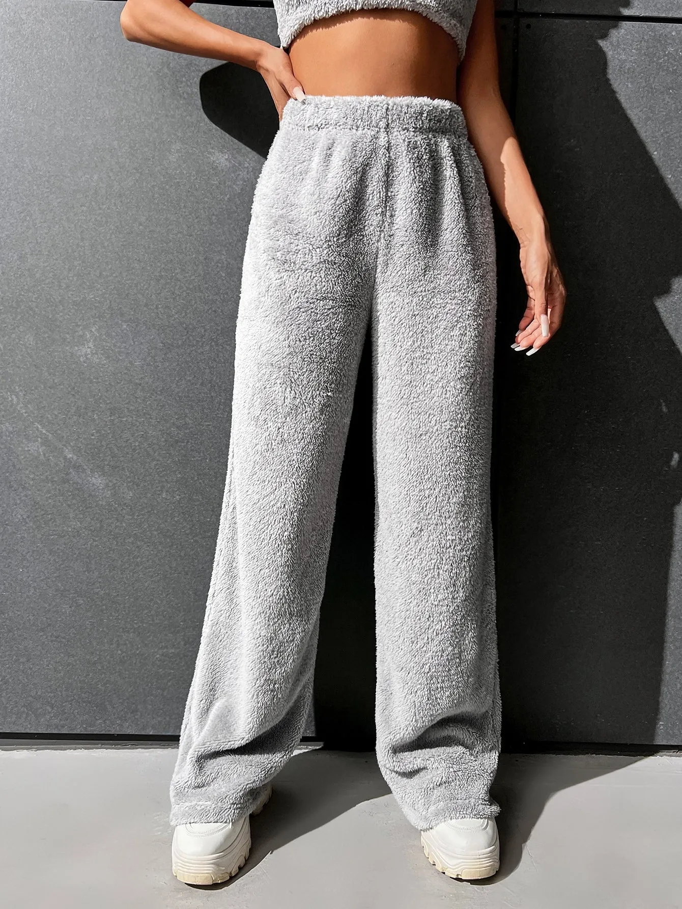High Waist Flannel Straight Leg Pants FW22