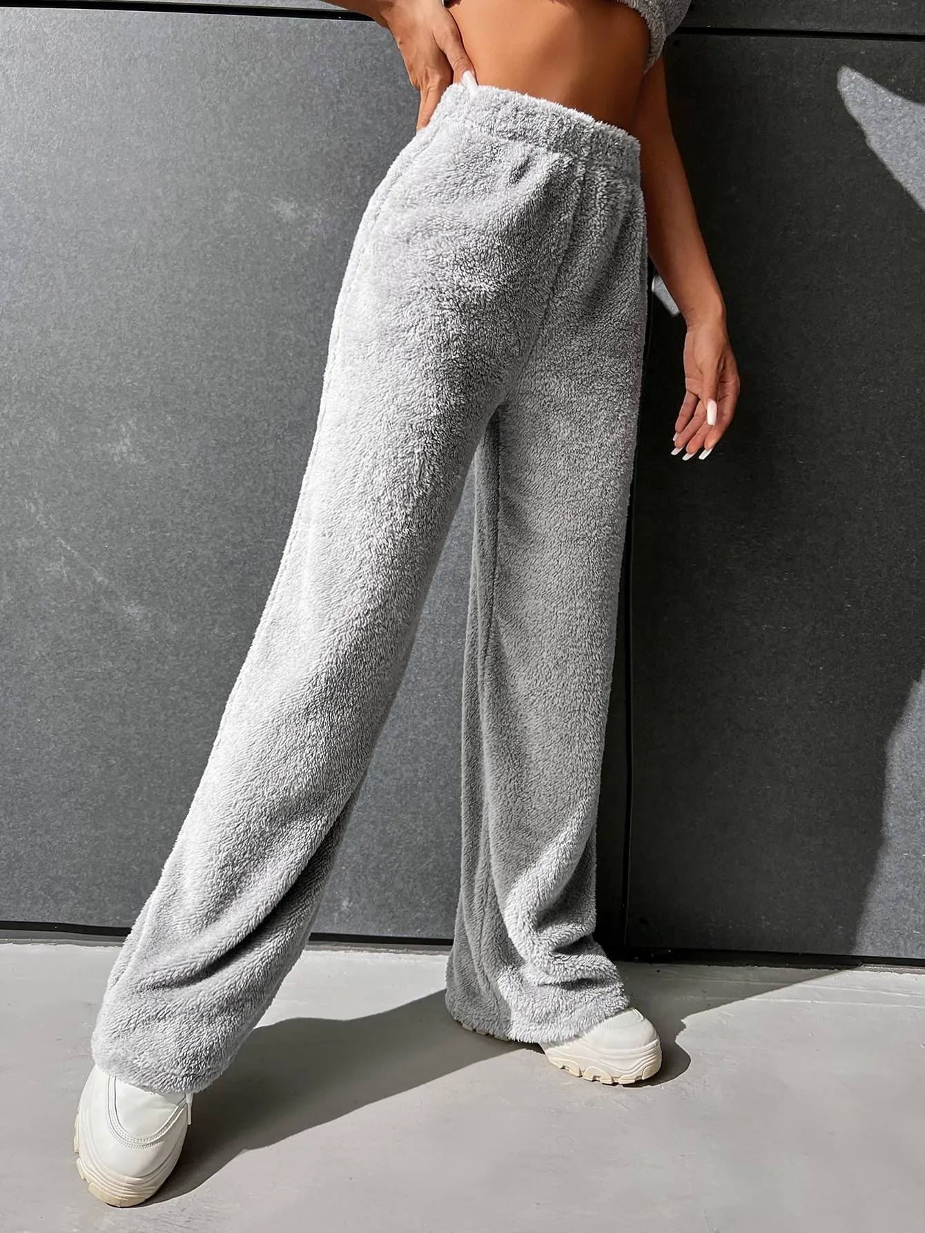 High Waist Flannel Straight Leg Pants FW22