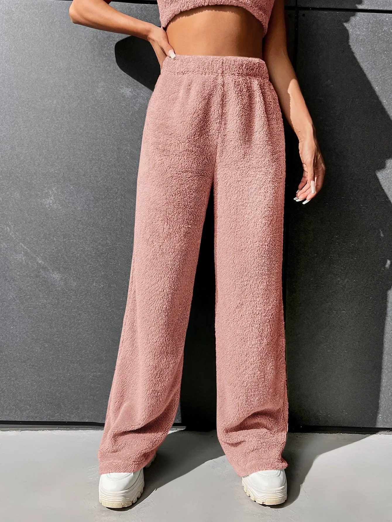 High Waist Flannel Straight Leg Pants FW22