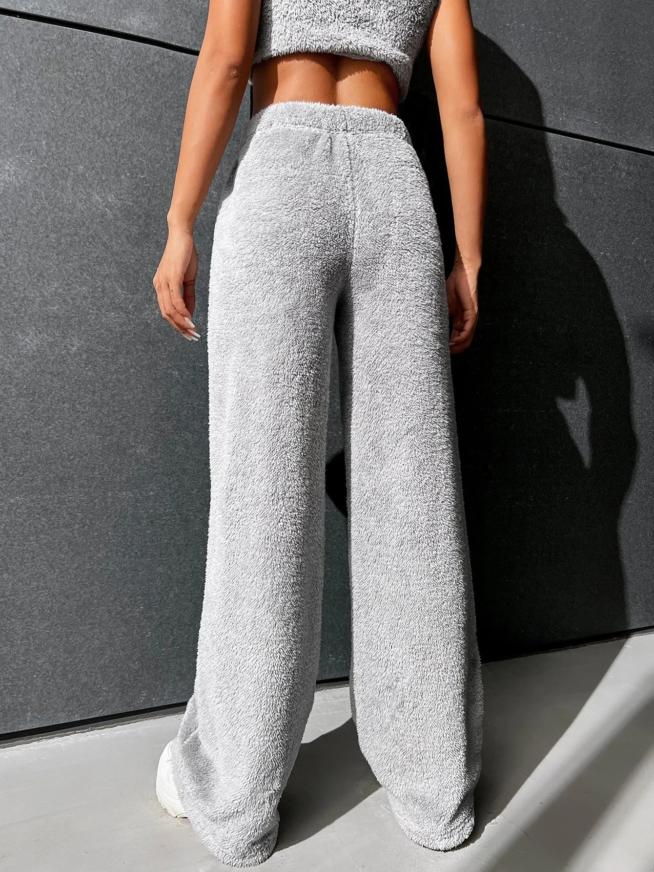 High Waist Flannel Straight Leg Pants FW22