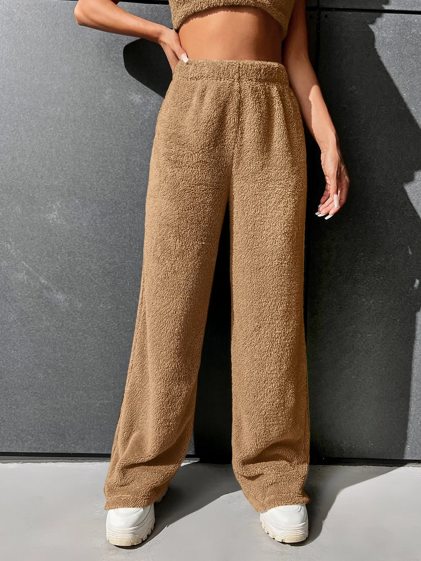 High Waist Flannel Straight Leg Pants FW22