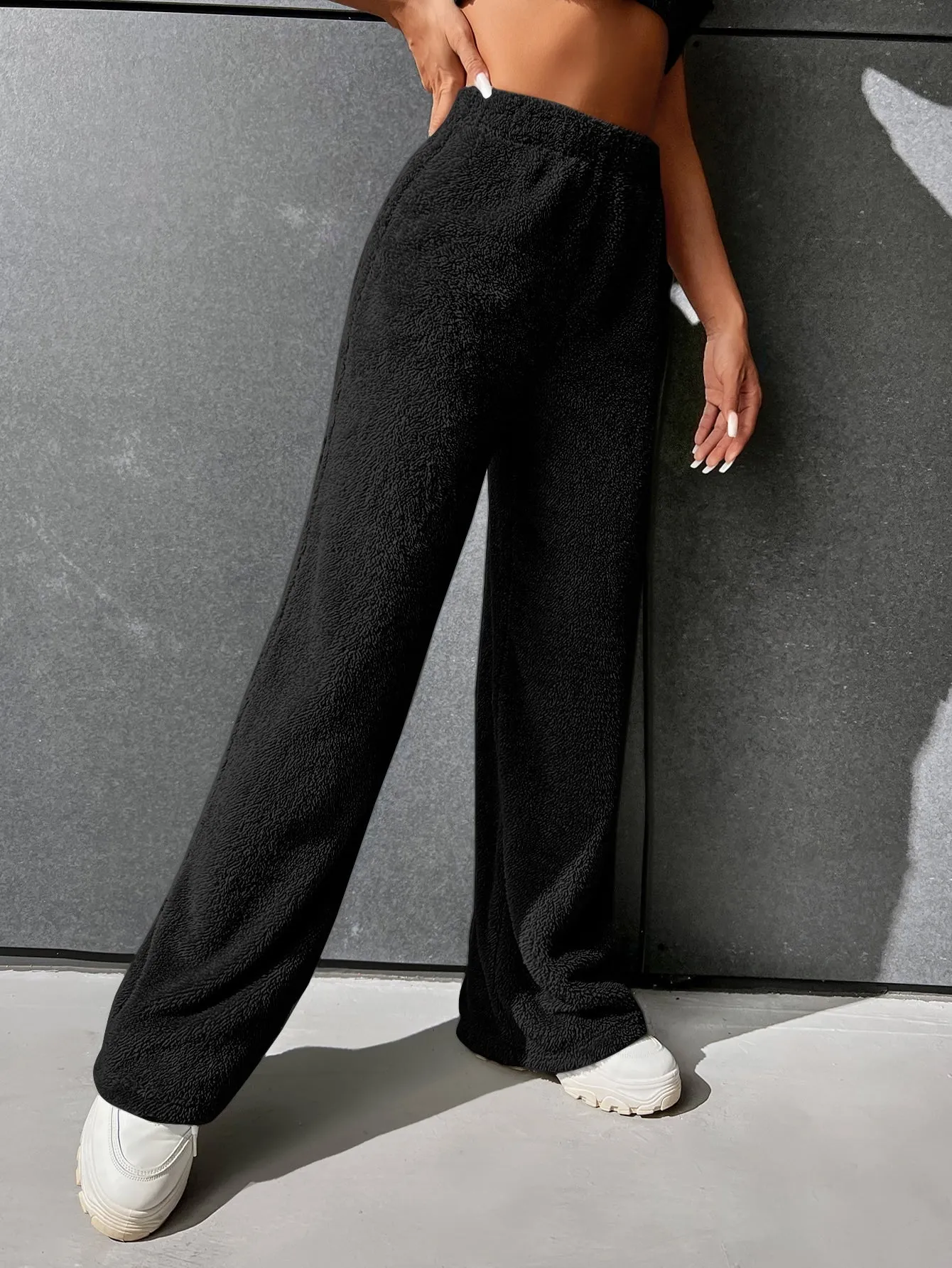 High Waist Flannel Straight Leg Pants FW22