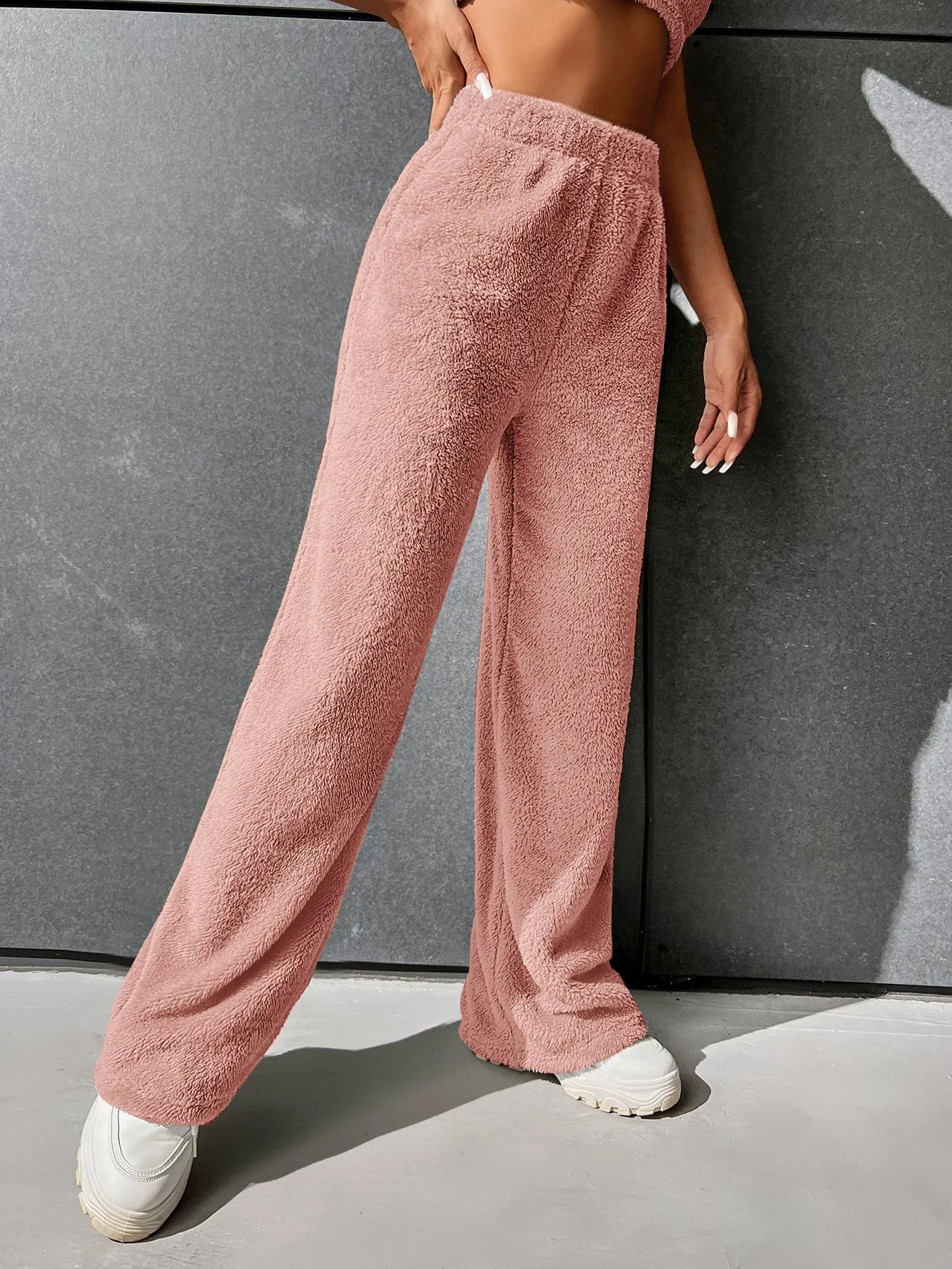 High Waist Flannel Straight Leg Pants FW22
