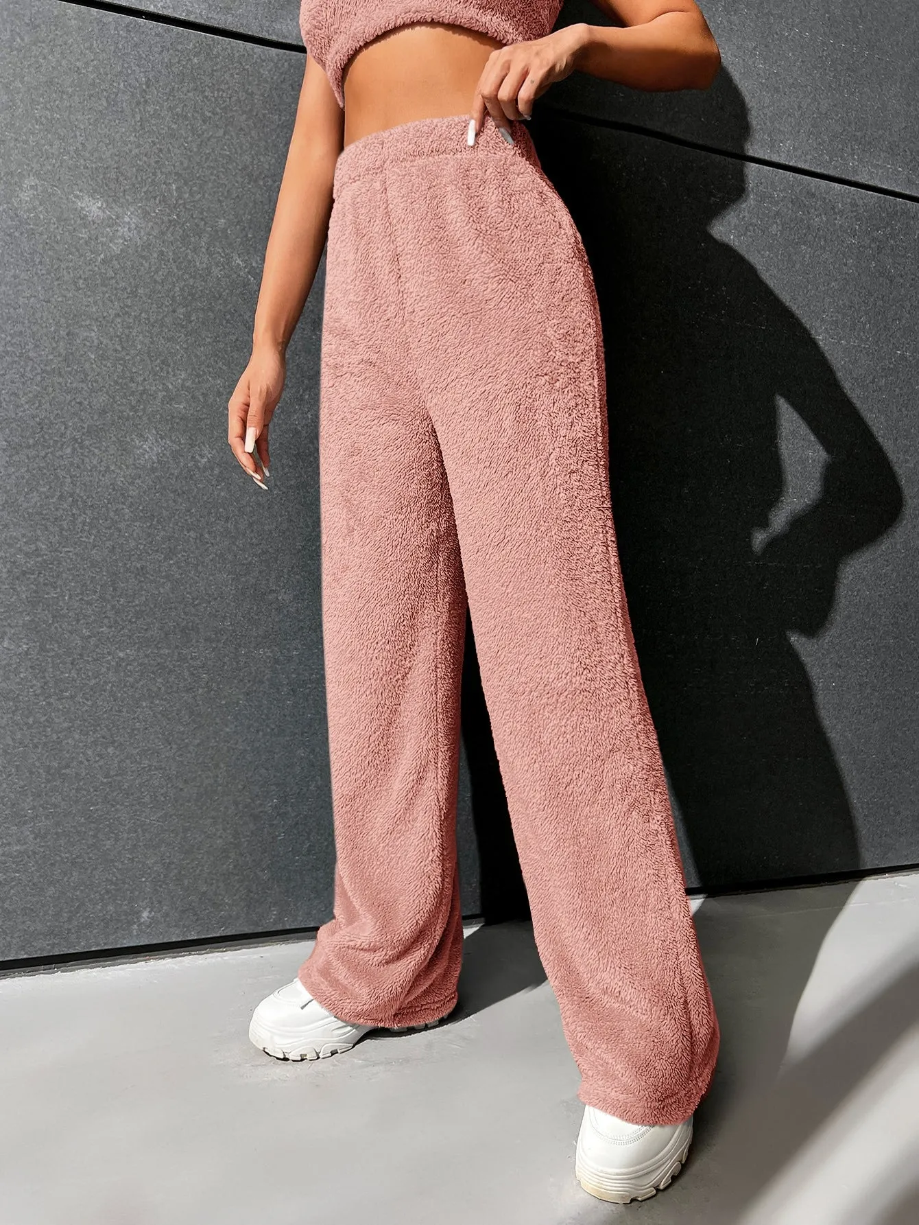 High Waist Flannel Straight Leg Pants FW22