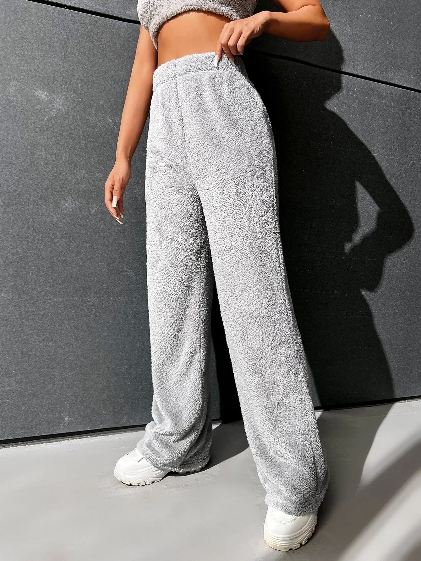 High Waist Flannel Straight Leg Pants FW22
