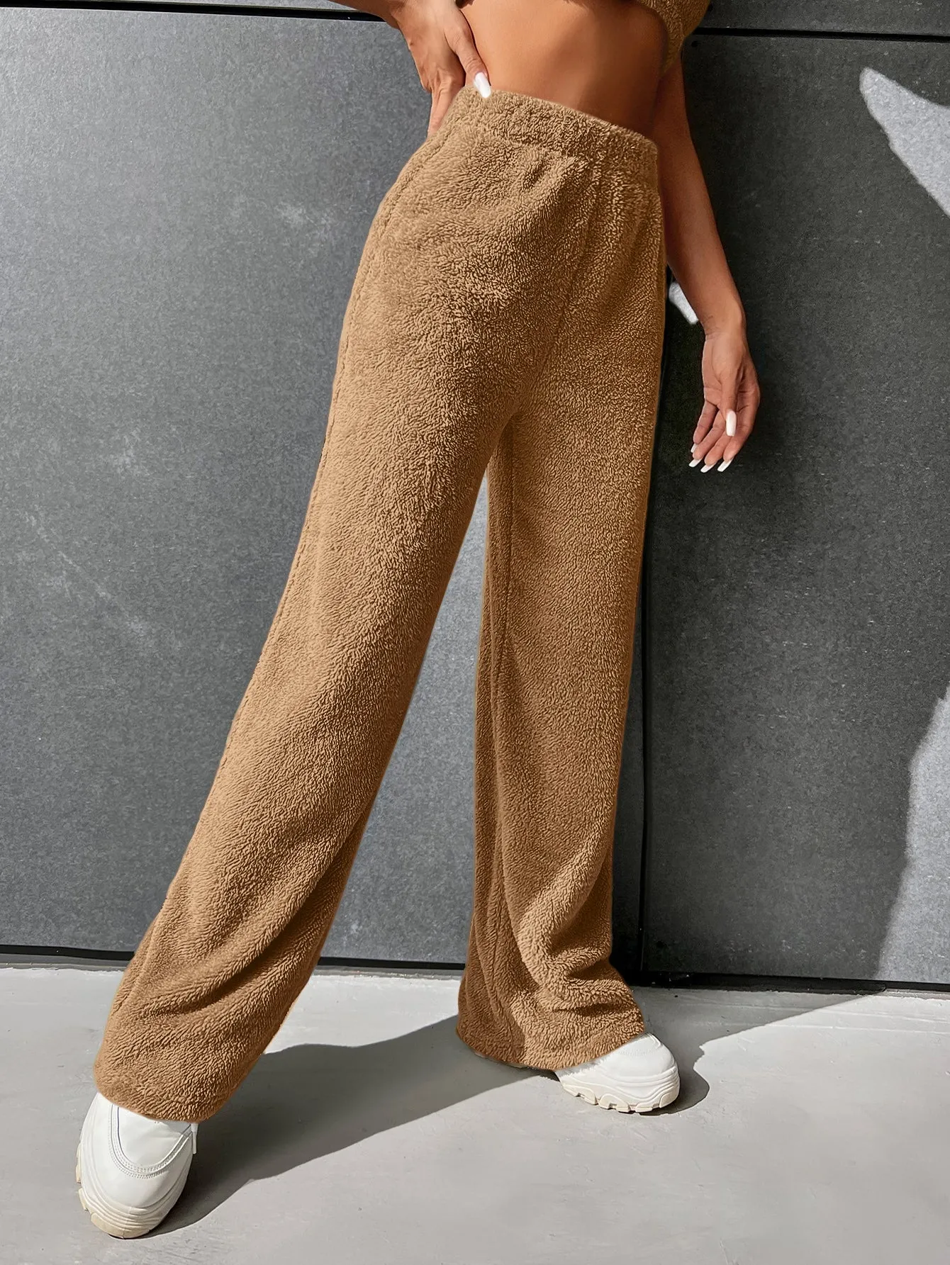 High Waist Flannel Straight Leg Pants FW22