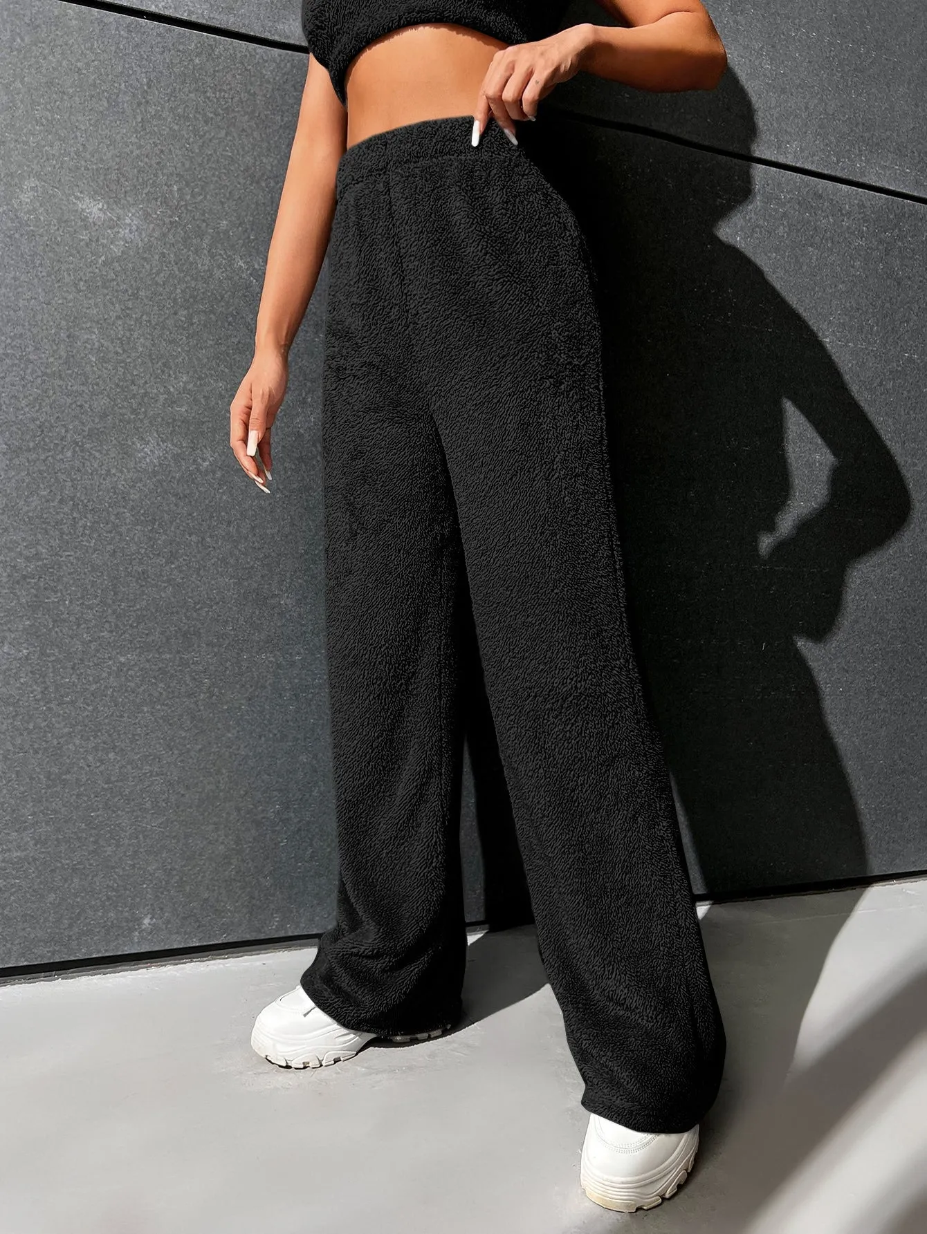 High Waist Flannel Straight Leg Pants FW22
