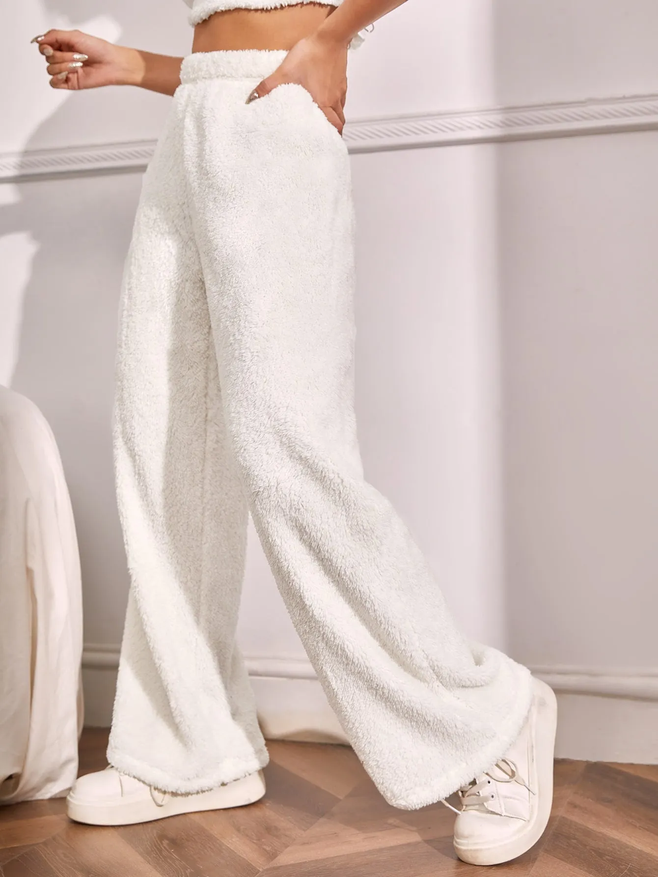 High Waist Flannel Straight Leg Pants FW22