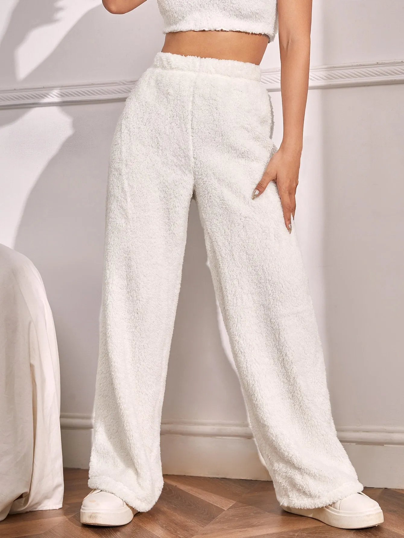 High Waist Flannel Straight Leg Pants FW22
