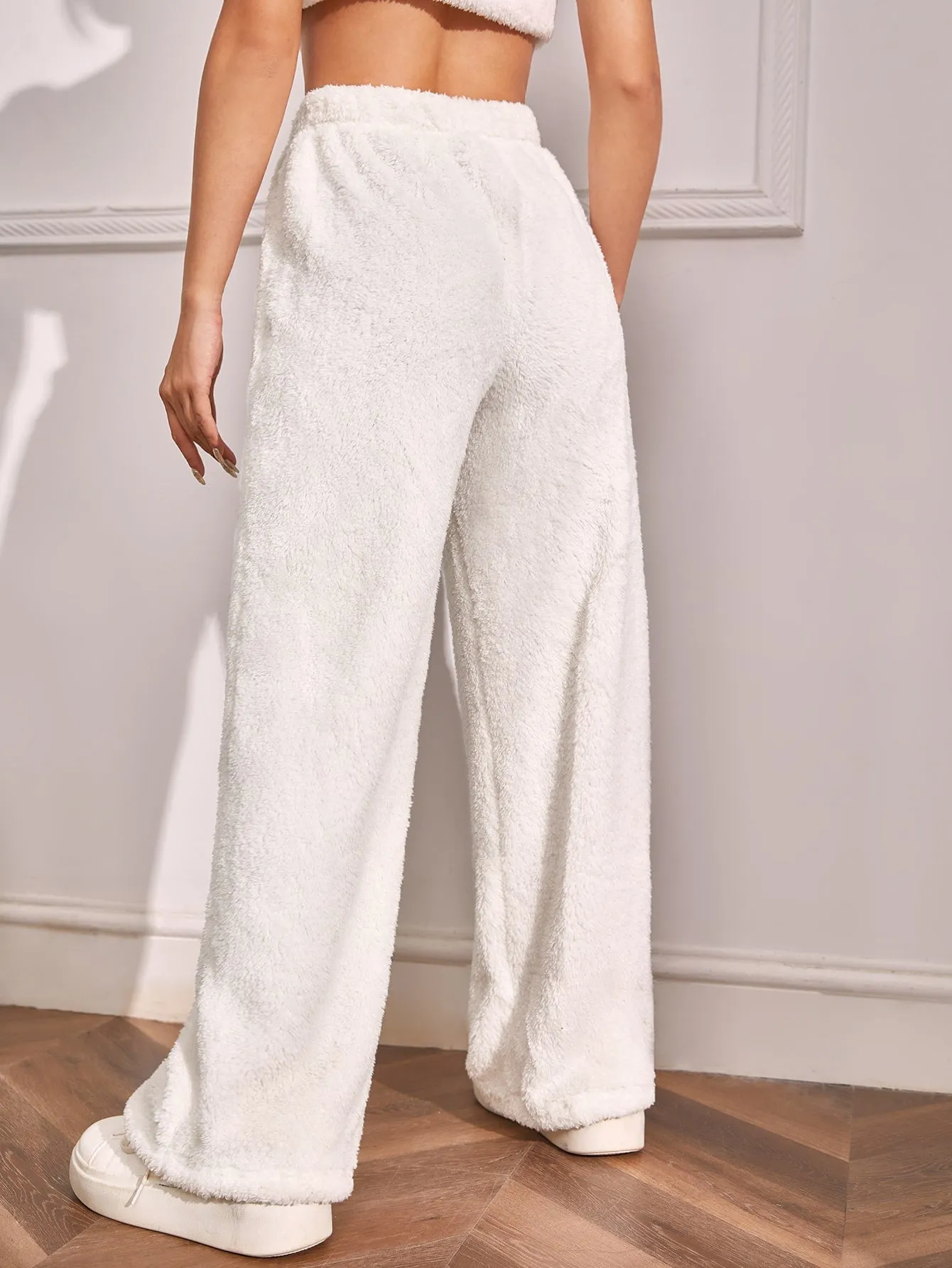 High Waist Flannel Straight Leg Pants FW22