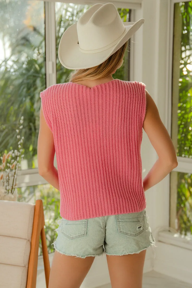 IT4036-01 | SOLID BUTTON DOWN KNITTED VEST