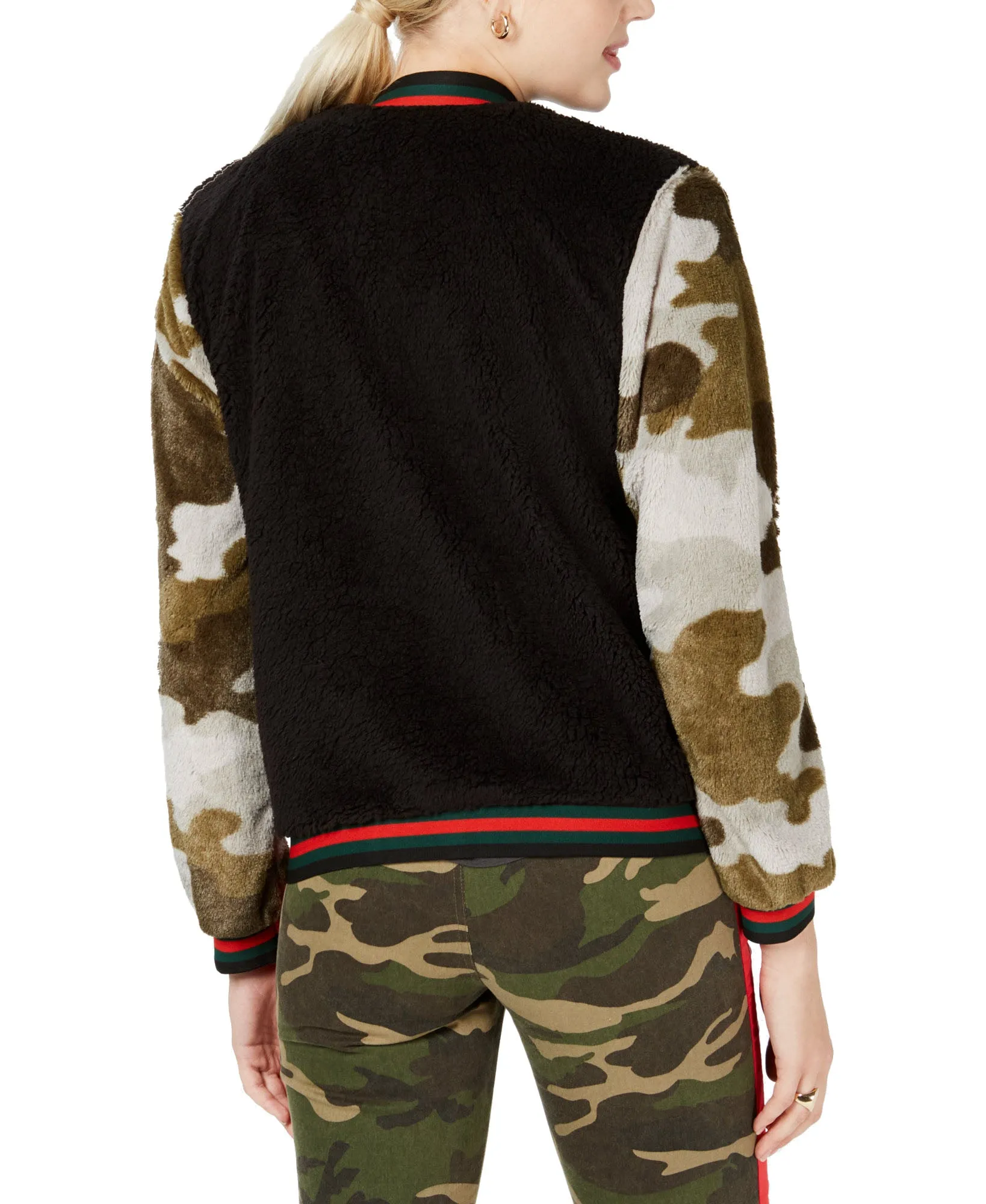 Juniors' Faux-Fur Bomber Jacket