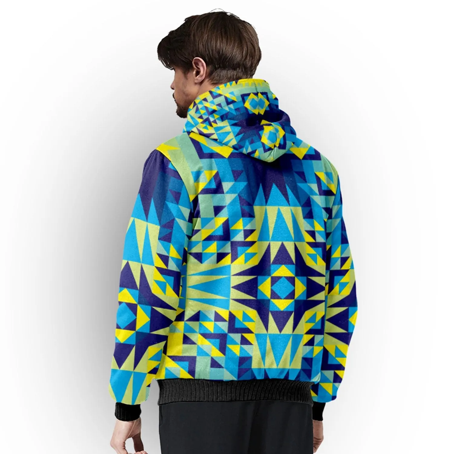Kaleidoscope Jaune Bleu Sherpa Hoodie