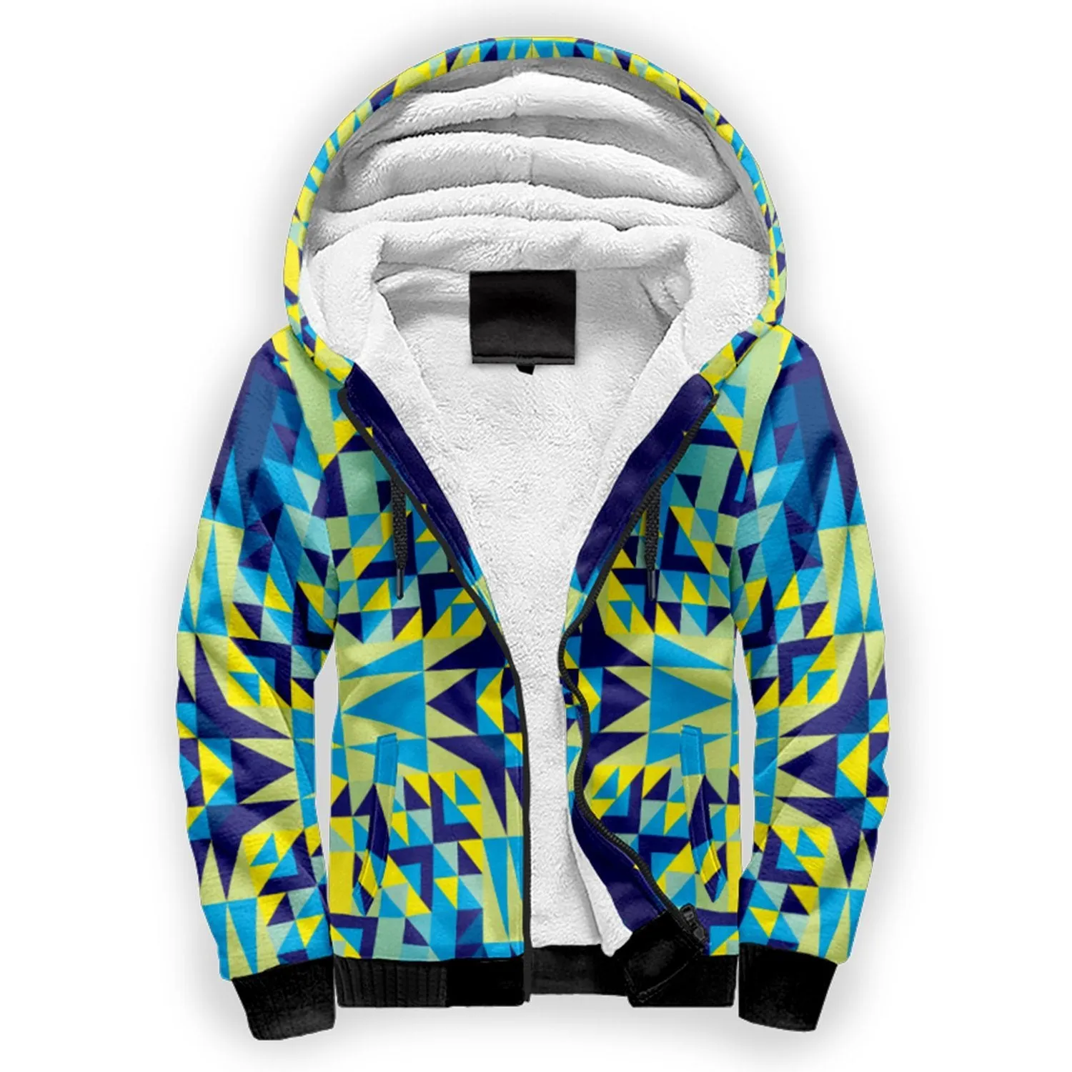 Kaleidoscope Jaune Bleu Sherpa Hoodie