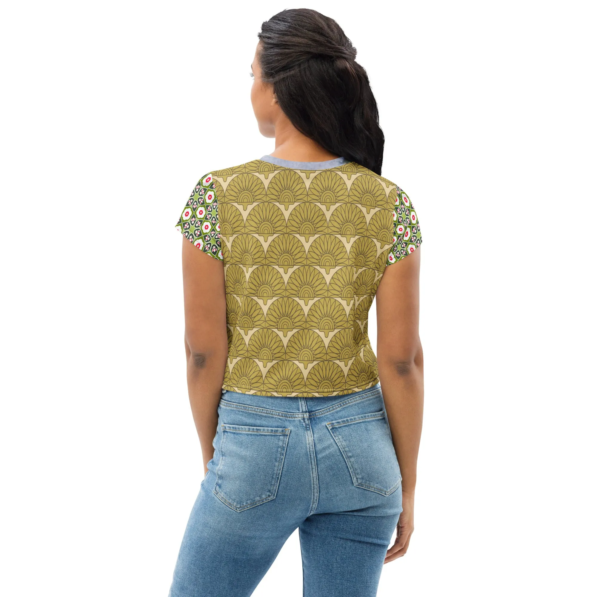 Kyoto Gardens Short Sleeve AOP Crop Tee