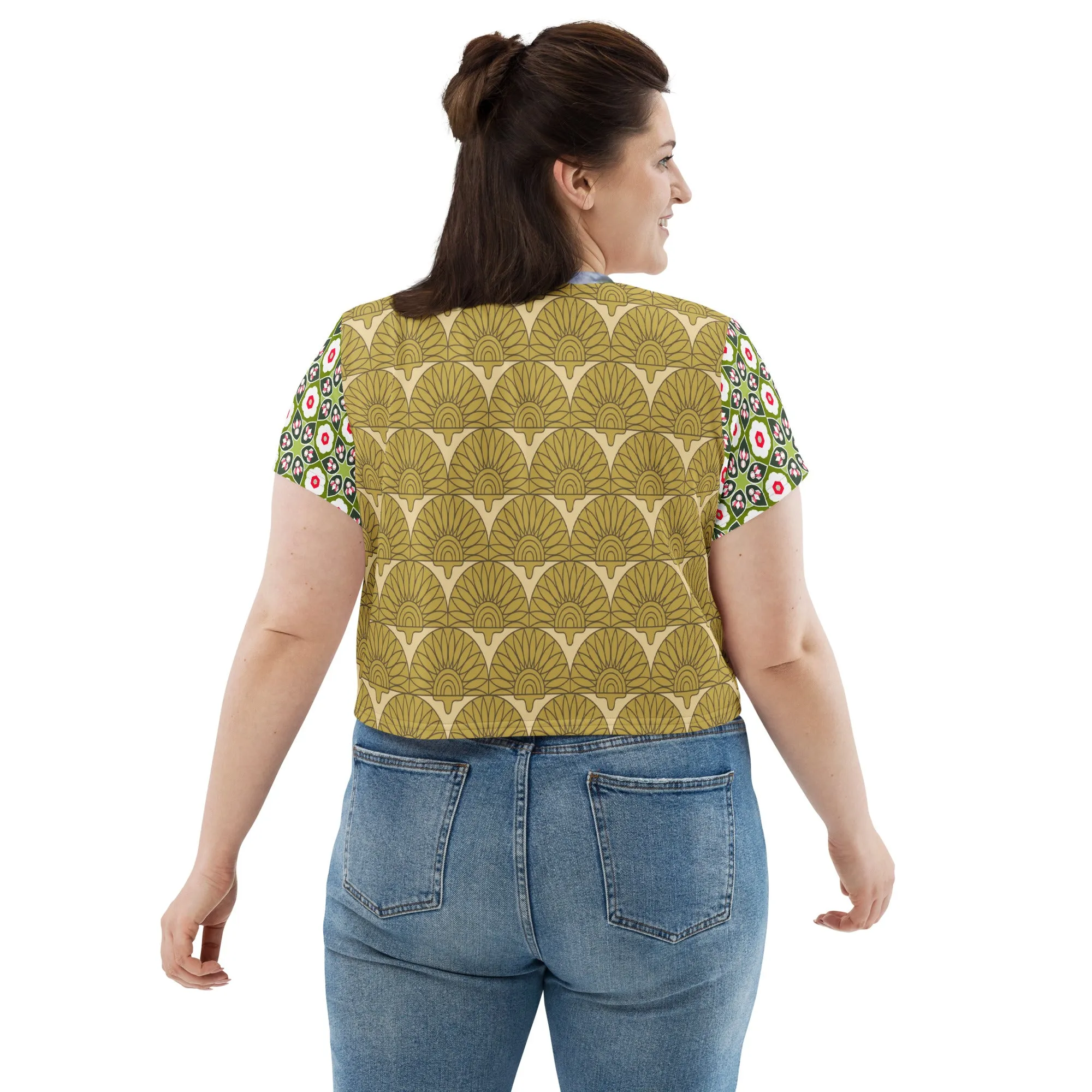Kyoto Gardens Short Sleeve AOP Crop Tee